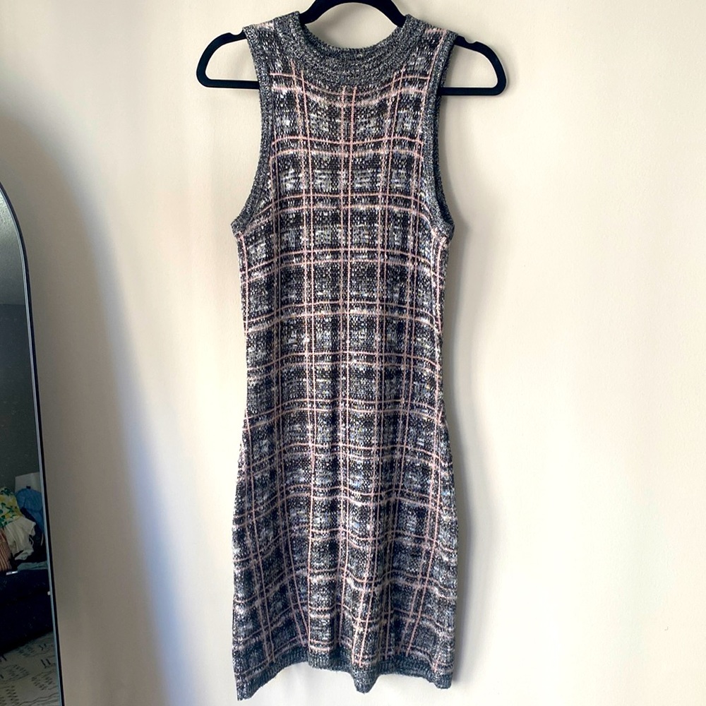 Charming Charlie plaid knee-length sweater dress